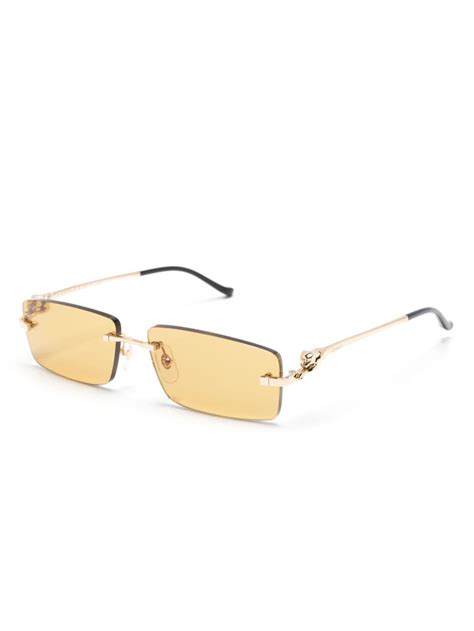 cartier sunglasses panther|rimless rectangle sunglasses cartier.